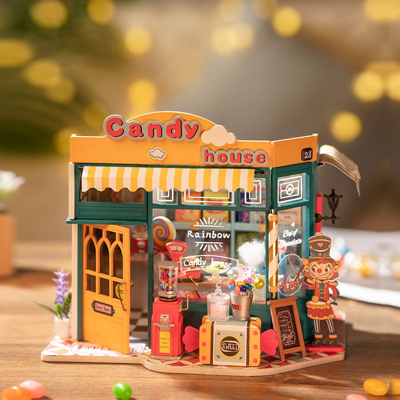 DIY huisje Rainbow candy house, 16,8 cm
