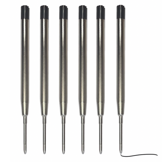 Kurk pen navulling, zwart, 6 stuks