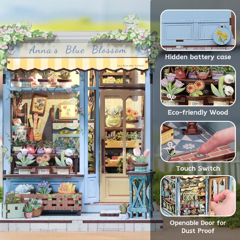 3D diy house anna's blue blossom, 19,7 cm