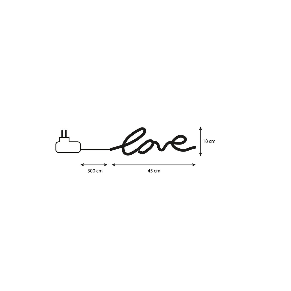 Neonverlichting Love, roze, 45 cm