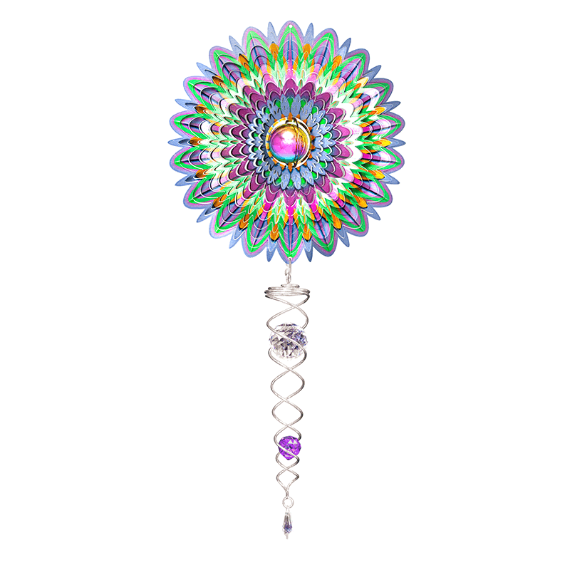 Zonvanger Spin Art Mandala Flower Gazing Ball Crystal Tail – 60 cm