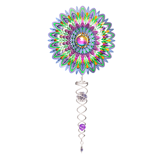 Zonvanger Spin Art Mandala Flower Gazing Ball Crystal Tail – 60 cm