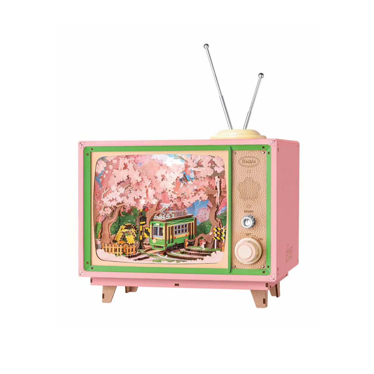 DIY 3D houten muziekdoos Sakura Dreamy Tour, 24,5 x 18,5 x 36,5 cm