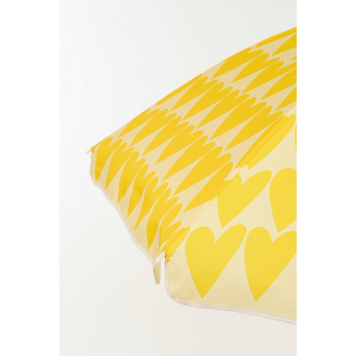 Gele strandparasol met hartjesprint Ø160 cm