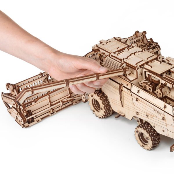 3D mechanische houten puzzel graan combine harvester, 52,7 × 45,8 × 18,7 cm – 864 stukjes