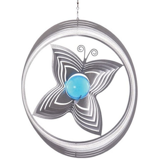 Windspinner BlinQ Art vlinder met glaskogel, 20 cm