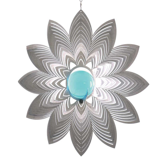 Windspinner BlinQ-Art Azalea Flower met aqua glaskogel, Ø19 cm