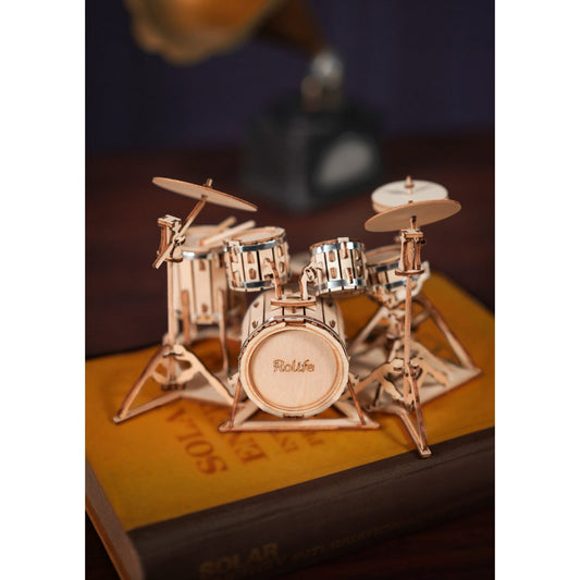 Houten bouwpakket drumstel 246 stukjes, 19 × 13,5 × 11 cm