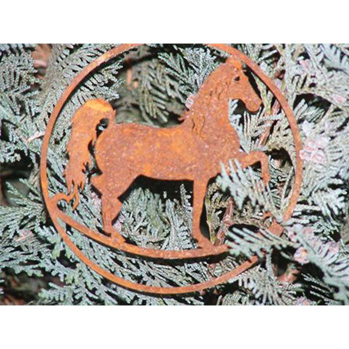 Roestmetalen hanger paard, Ø 10 cm