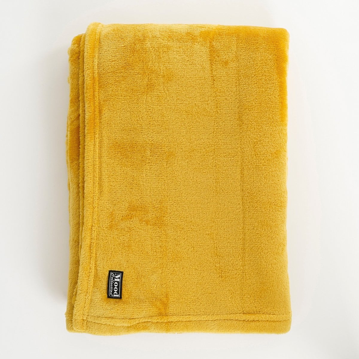 Fleece plaid Famke geel, 130 × 180 cm