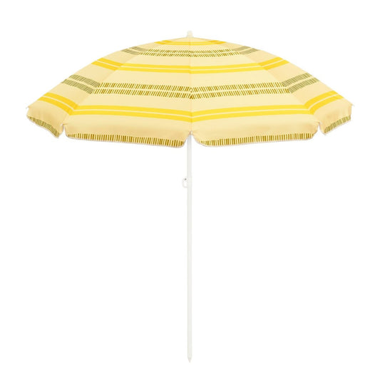 Gele gestreepte strandparasol Ø160 cm
