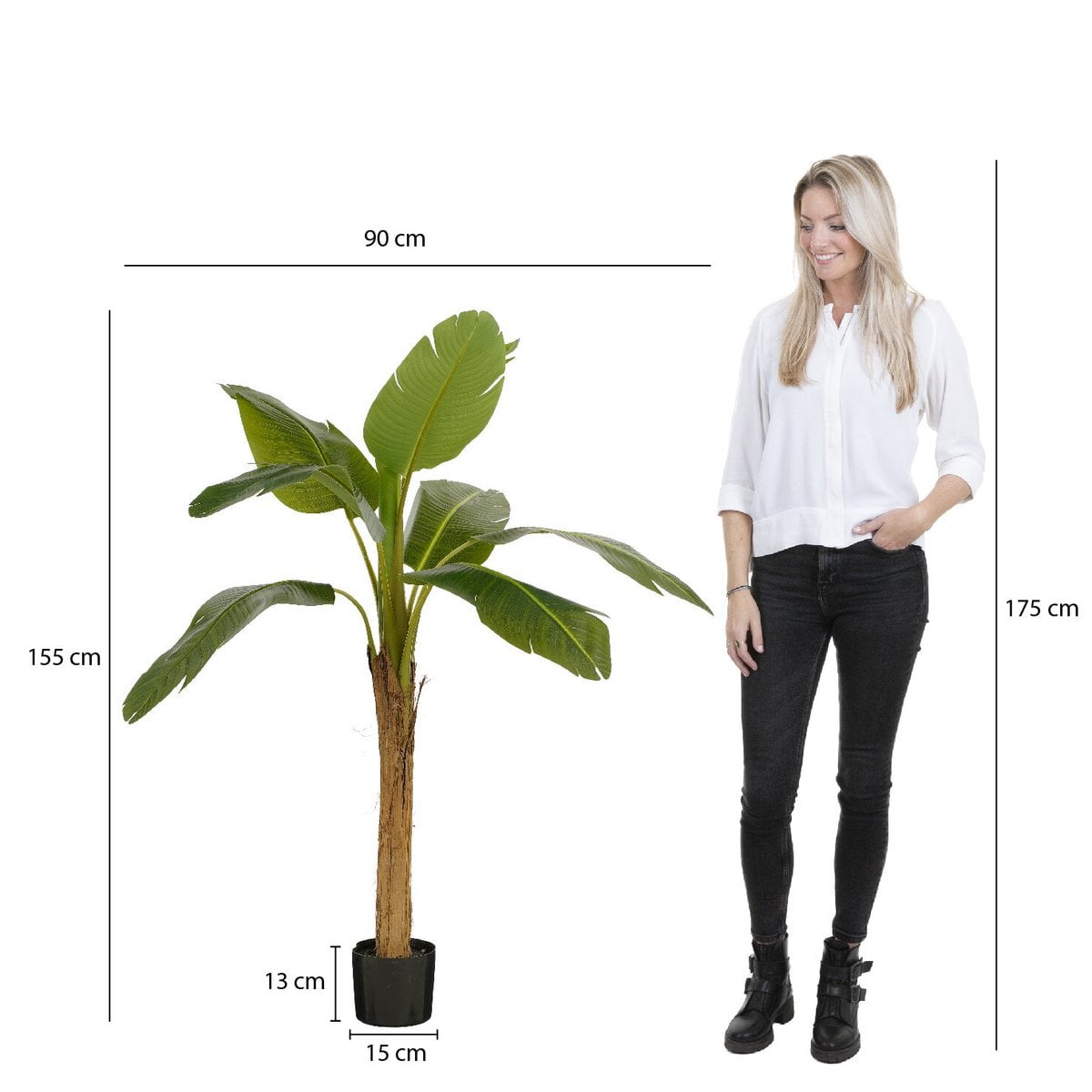 Bananenboom kunstplant, 155 cm