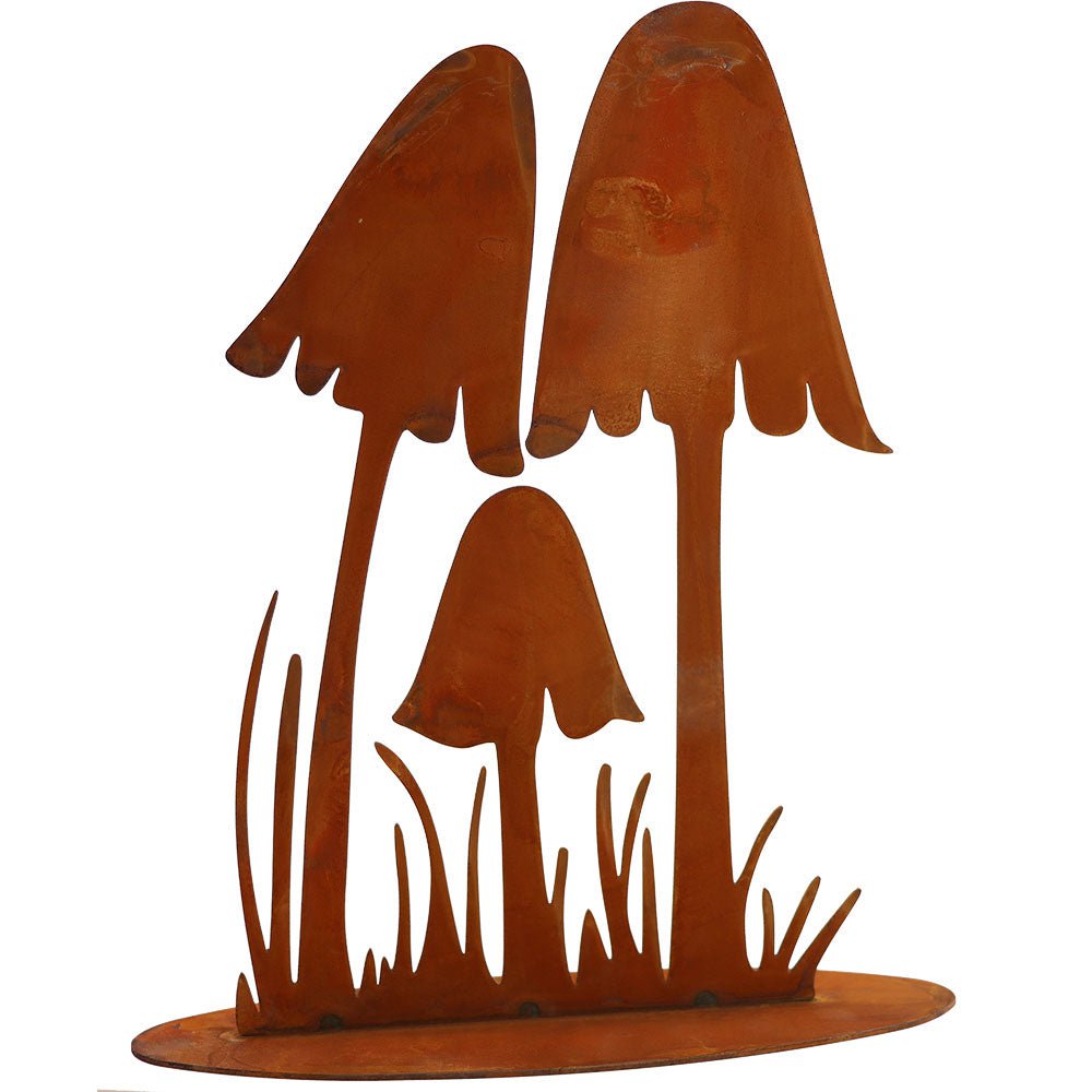 Roestmetalen paddenstoelen, 2 varianten