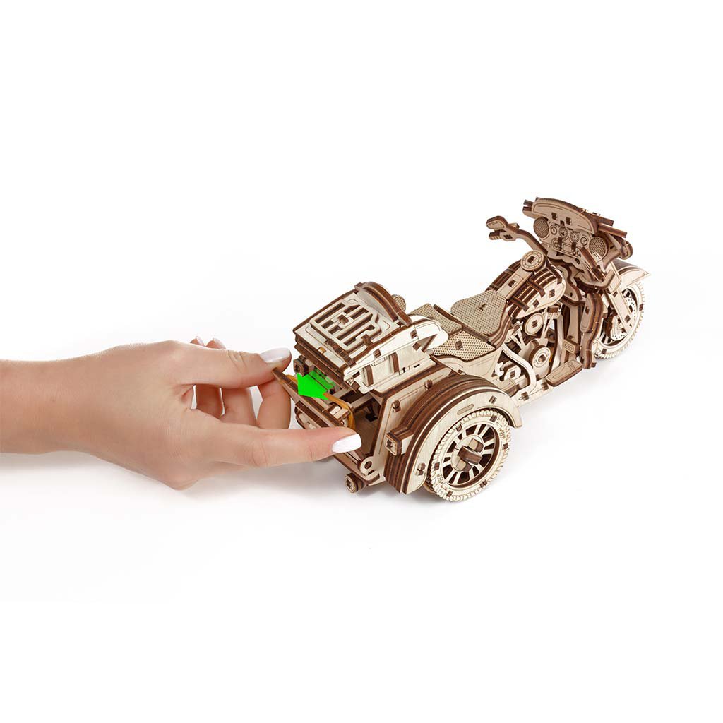 3D mechanische houten puzzel trike motor 22,6 × 11,1 × 11,1 cm – 281 stukjes