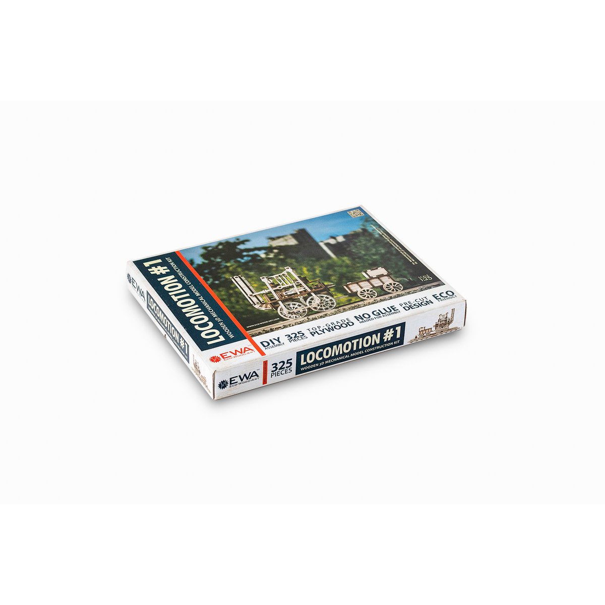 DIY houten mechanische puzzel locomotief, 40 x 10 x 17,8 cm