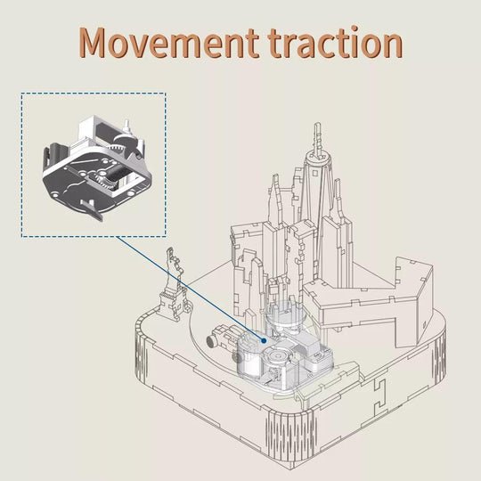 DIY 3D houten muziekdoos New York, 14 x 14 x 19 cm
