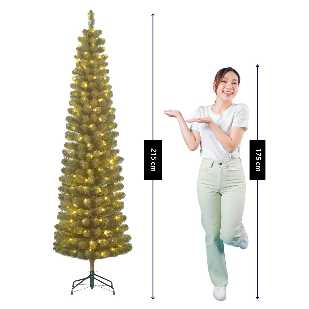 Charlton kunstkerstboom met verlichting, 215 cm, Ø 56 cm