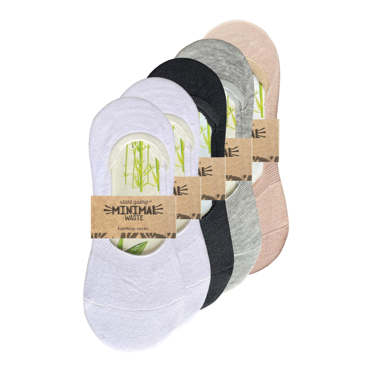 Bamboe footies, 5 paar multicolor, maat 35-39