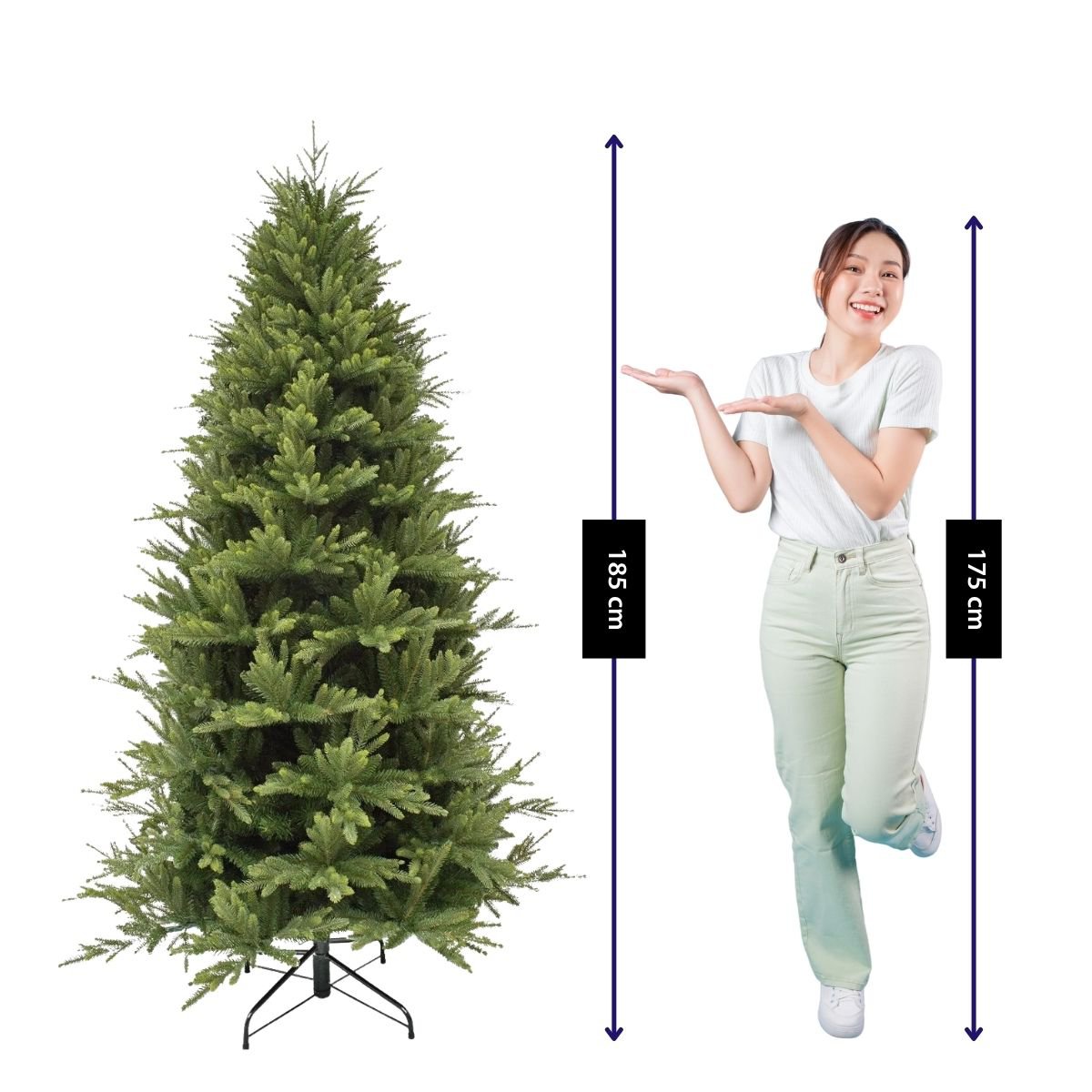 Pittsburgh frosted kunstkerstboom met dennenappels, 185 cm