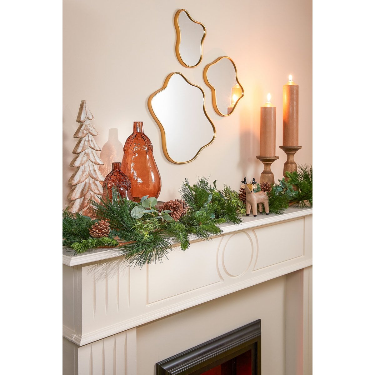 Kerstguirlande Bonita met dennenappels, 178 cm