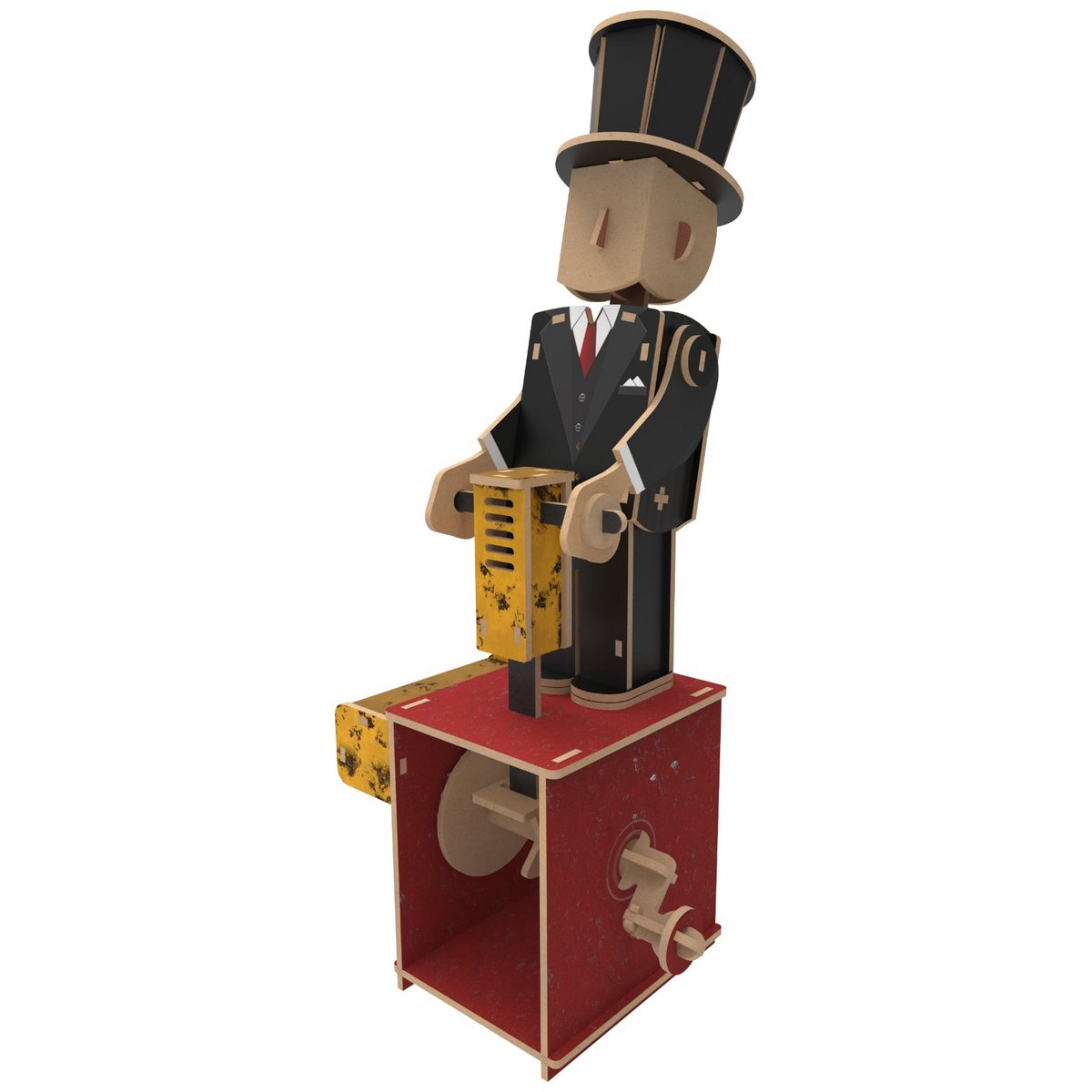 3D mechanische houten puzzel Gentleman Jack 12,5 × 8,5 × 30 cm – 58 stukjes