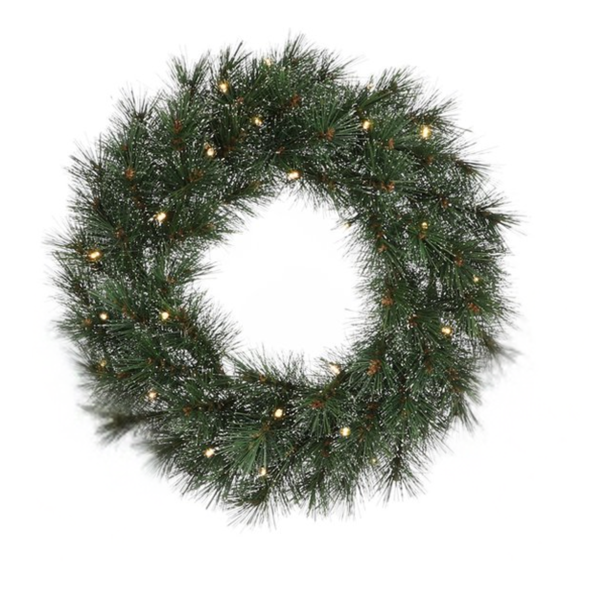 Glendon set met 2 kunstkerstbomen en kerstkrans, 90 cm, Ø 45 cm, met verlichting