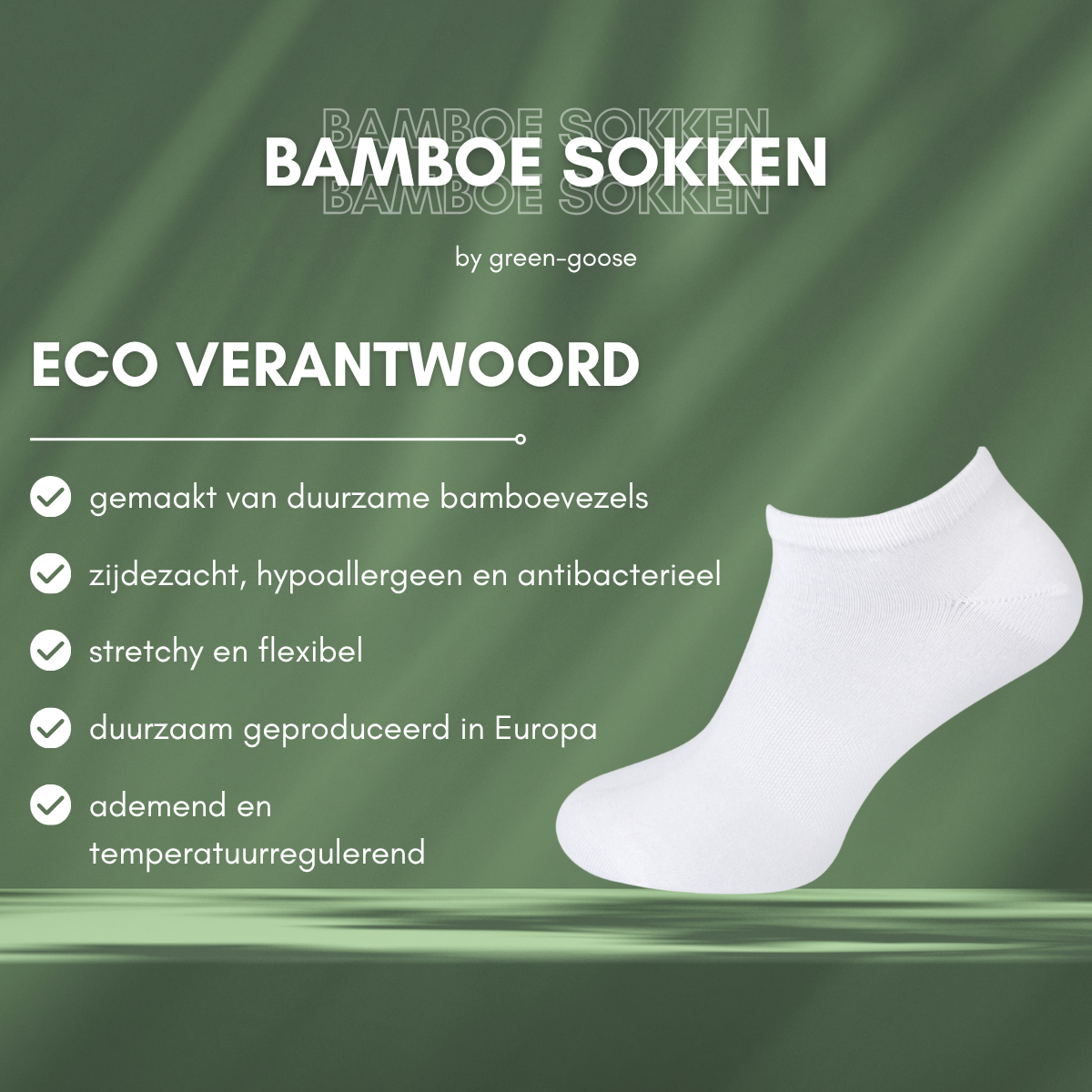 Bamboe enkelsokken, 2 paar wit