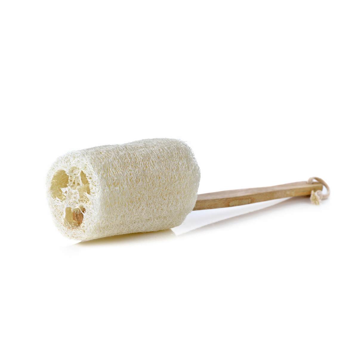 Loofah rugspons met handgrepen, natuurlijke scrub spons, 39 x 7 cm