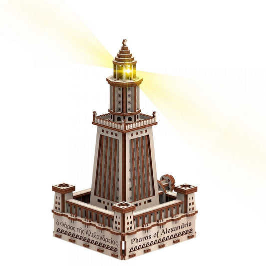 Houten bouwpakket Lighthouse Alexandria met verlichting