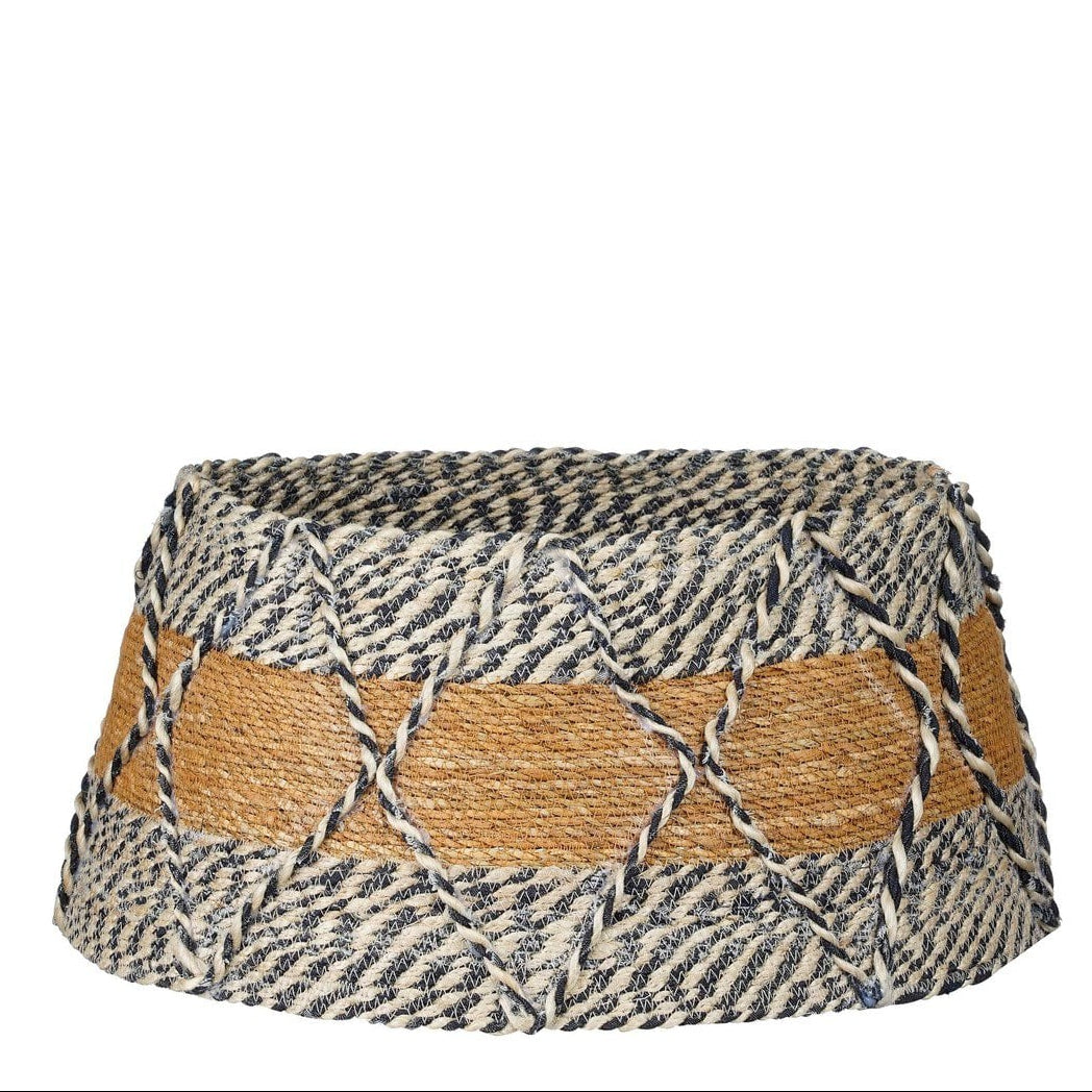Kerstboomrok van zeegras met blauwe accenten, H26 × Ø 50 cm
