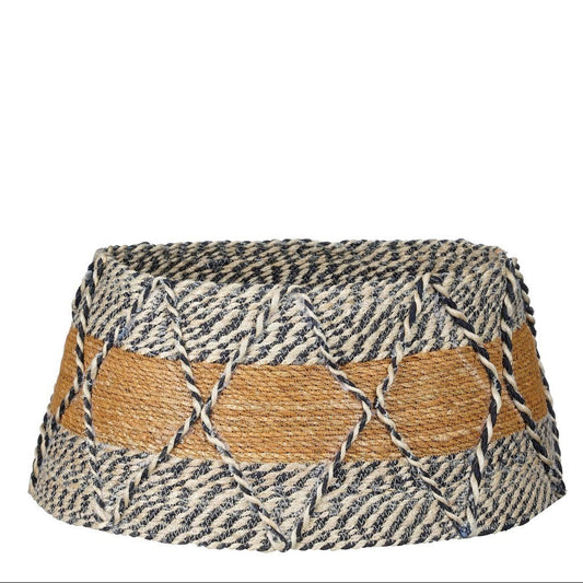 Kerstboomrok van zeegras met blauwe accenten, H26 × Ø 50 cm