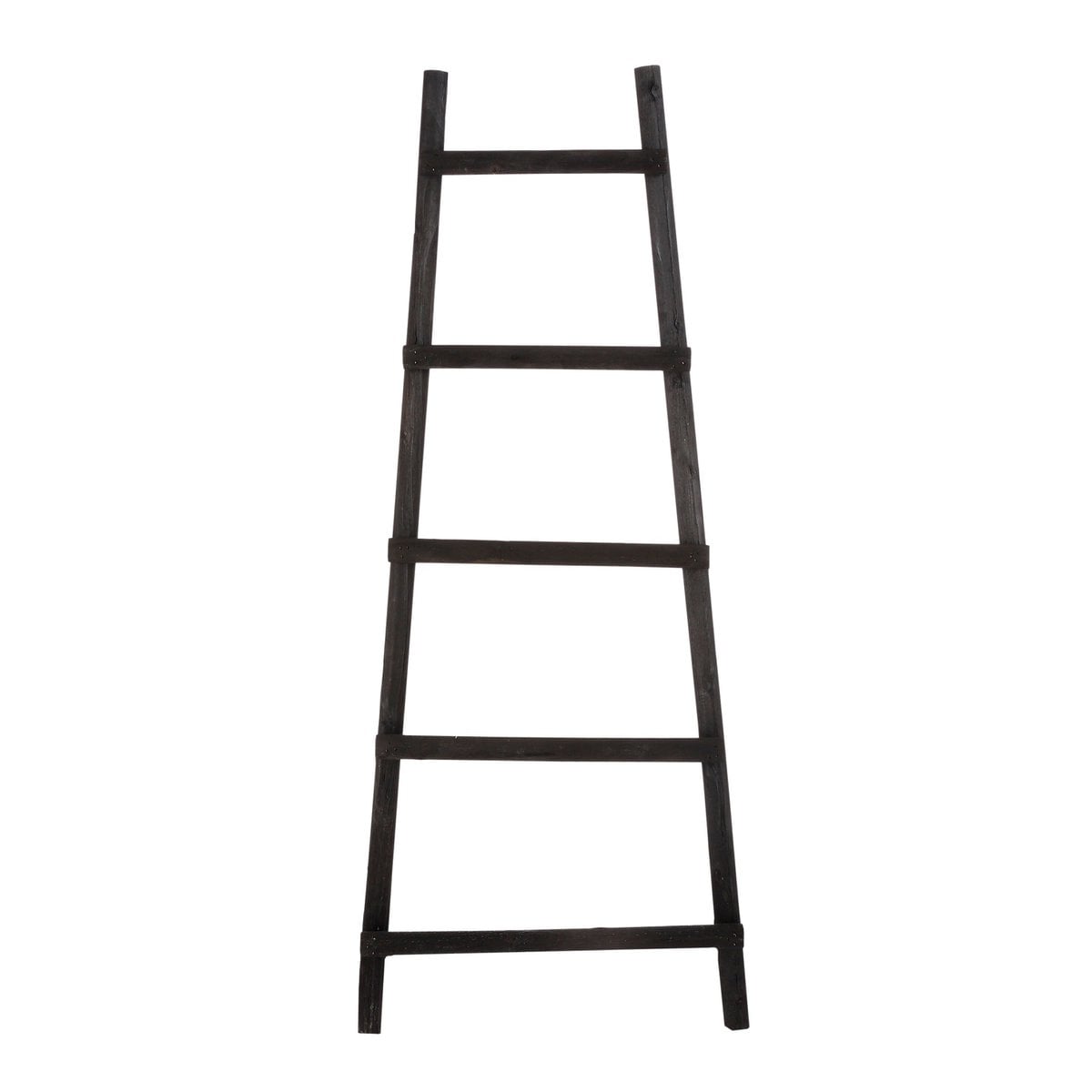 Decoratieve ladder hout zwart 49 × 29 × 119 cm