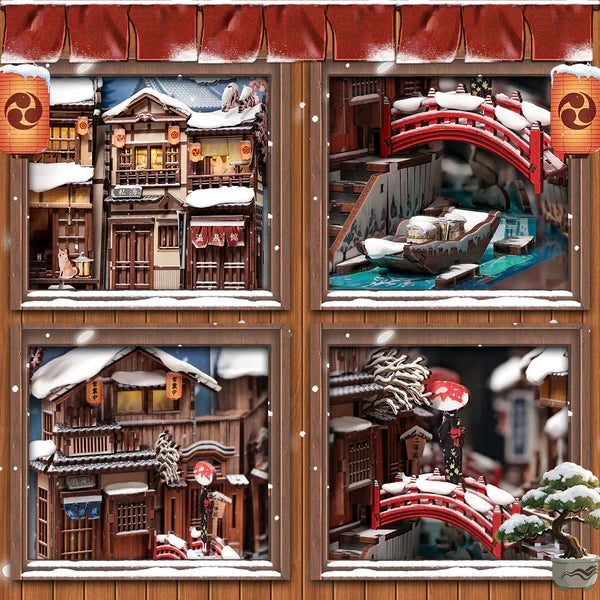 La Neige à Kyoto book nook, 19,5 × 12 × 22 cm