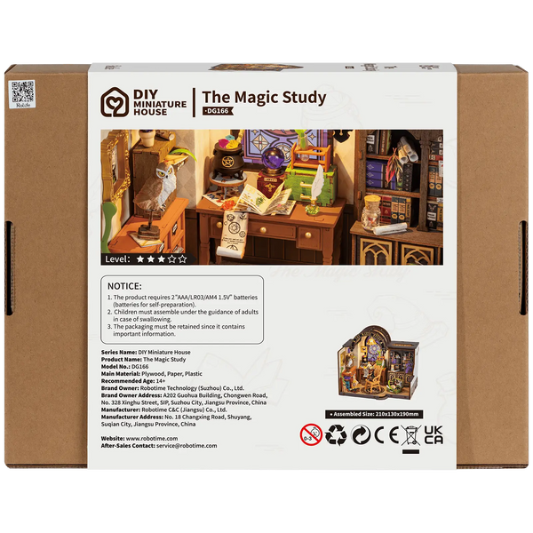 DIY huisje The Magic Study met LED verlichting, 21 cm