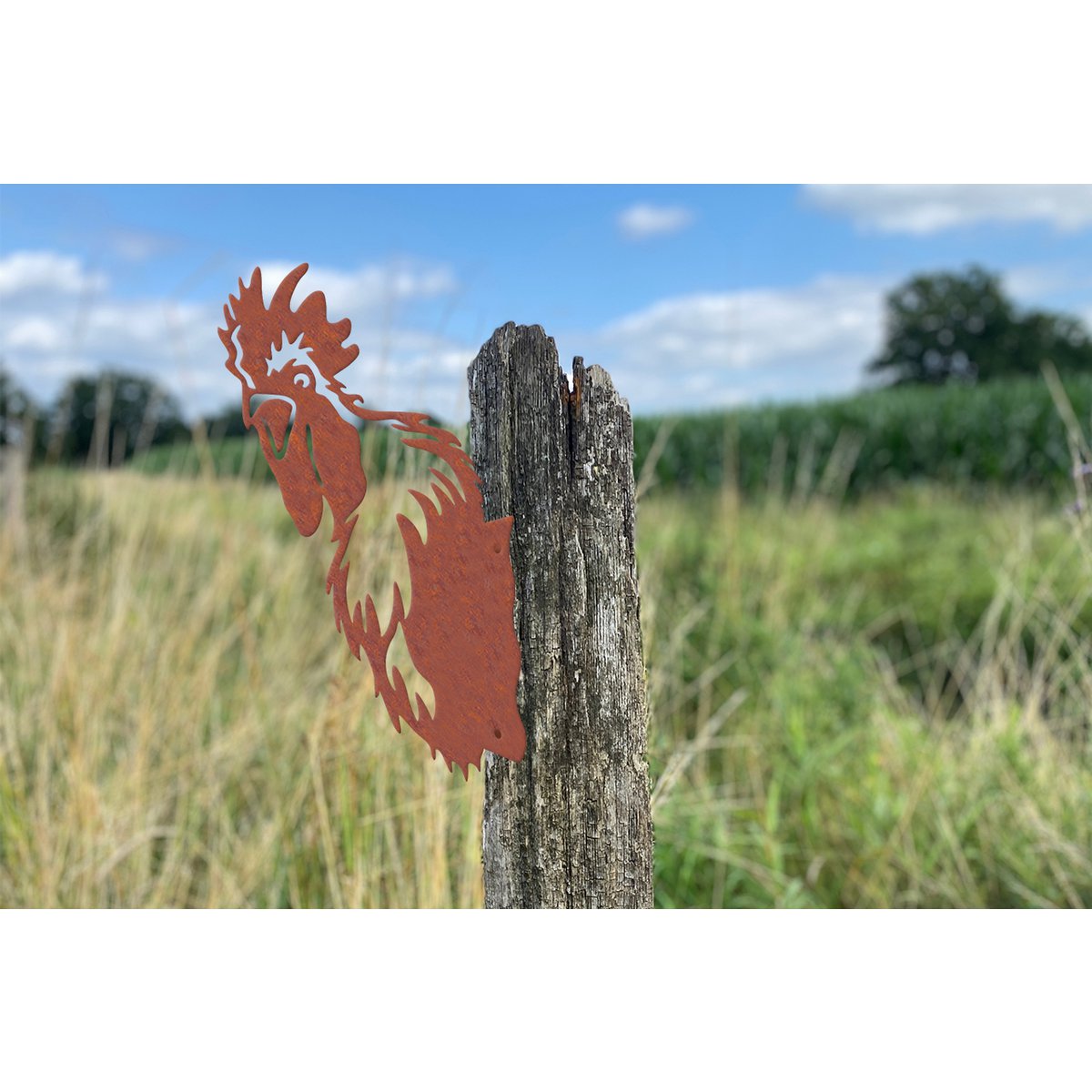 Kiekeboe Herman de Haan roest ornament staal – tuin en schuttingdecoratie