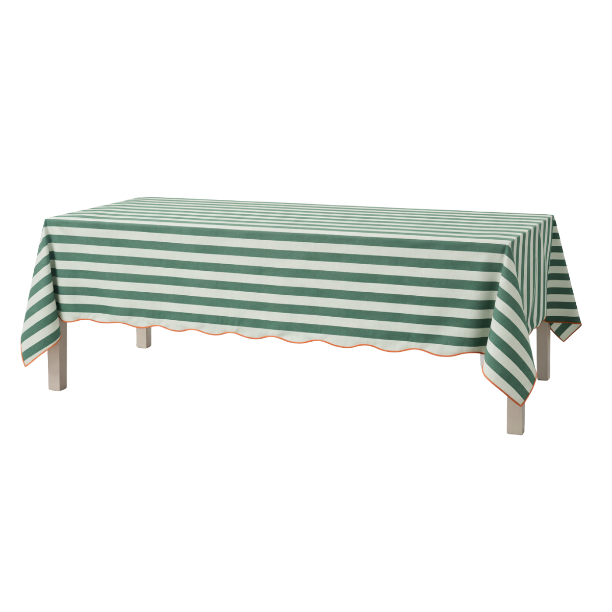Mica Decorations tafelkleed groen gestreept katoen 250 × 140 cm