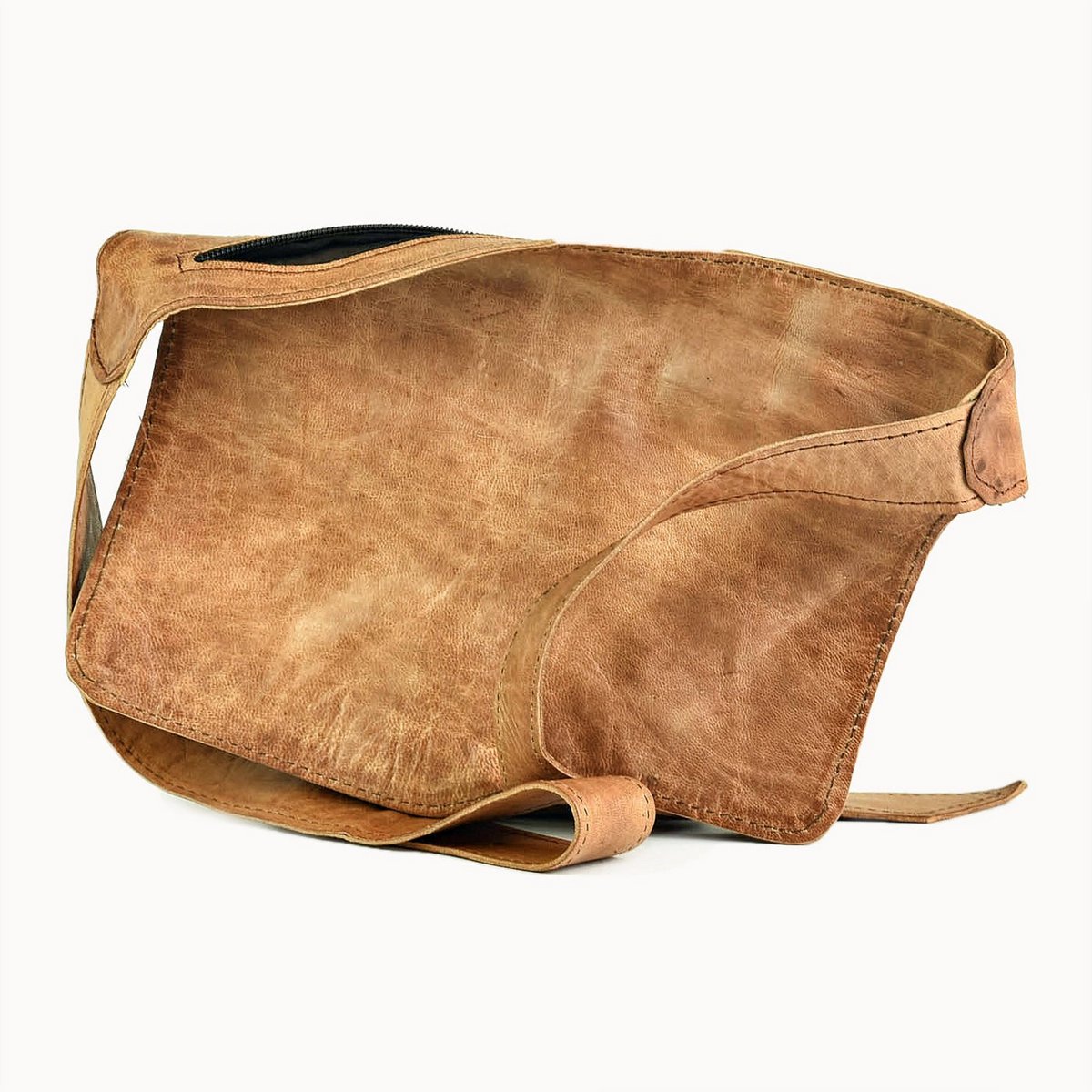 Bari leren heuptas met 3 vakken, 25 × 20 cm