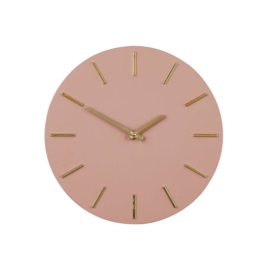 Mica Decorations Brixen Wandklok Oudroze met Gouden Wijzers Ø35,5 cm Aluminium