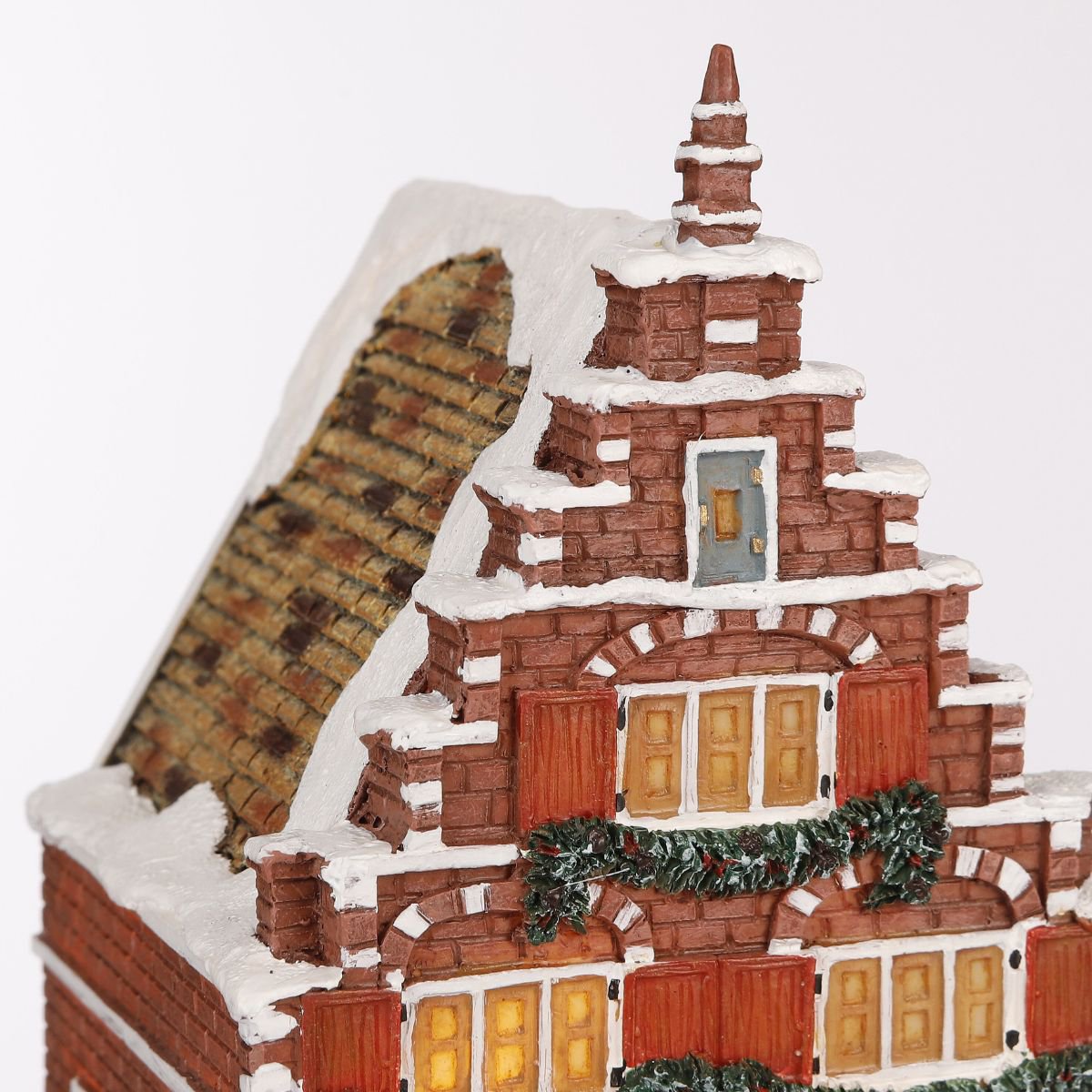 Kerstdorp grachtenpand met verlichting, 10,5 × 11,5 × 18,5 cm
