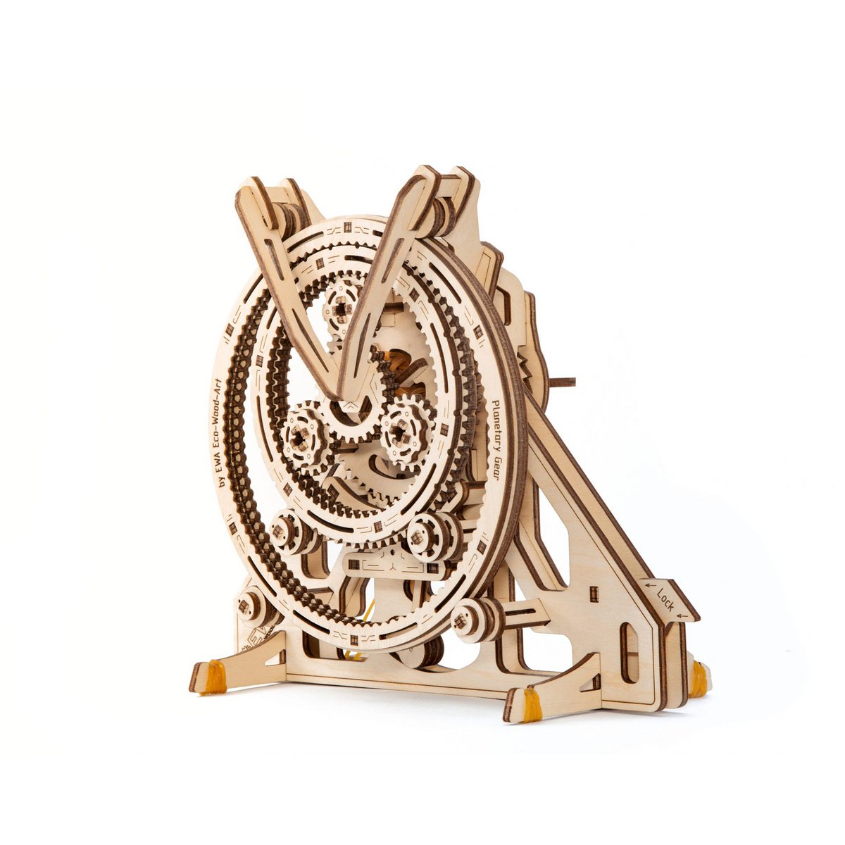 DIY houten mechanische puzzel Planetary Gear, 11,8 x 24,7 x 20,4 cm