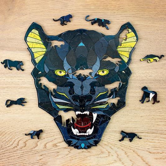 Houten legpuzzel panter L, 490 stukjes, 41.8 x 37.5 cm