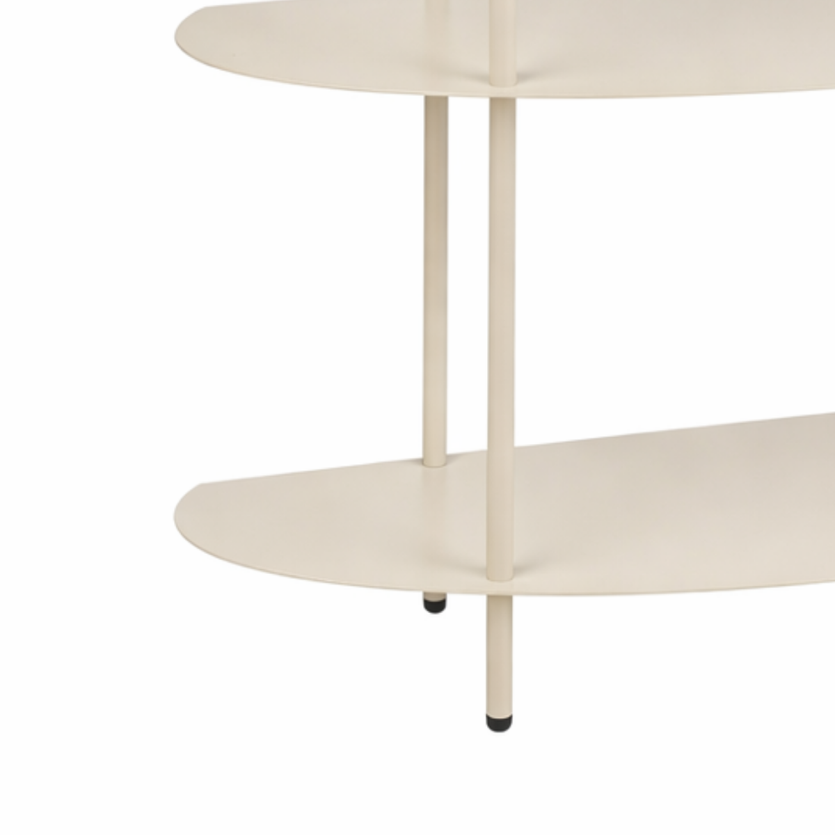Open kast, off-white met 3 ovale planken, 90 x 28 x 81 cm