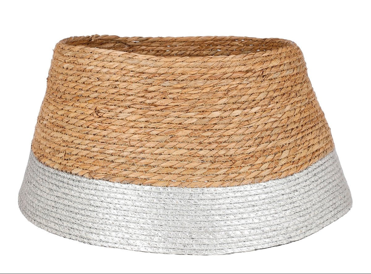 Kerstboomrok van zeegras zilver/beige, 50 × 26 cm