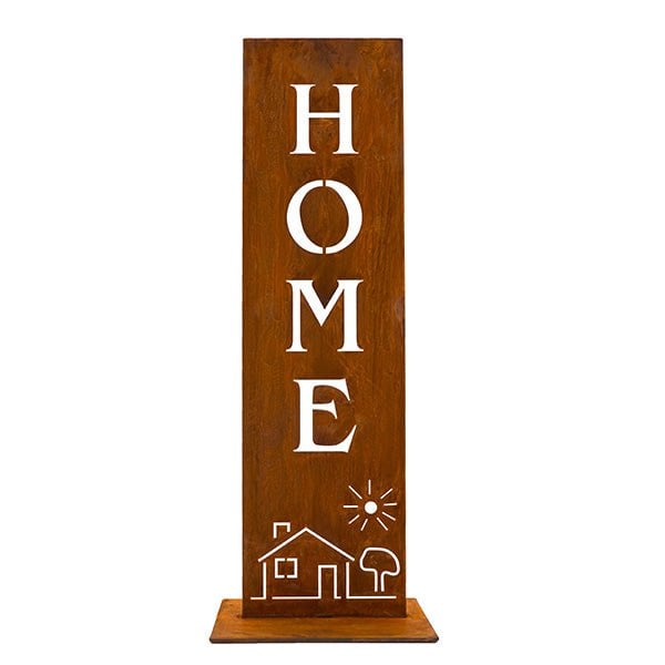 Home decoratiebord met roestpatina, op bodemplaat of stangen