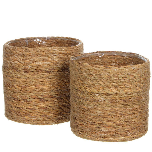 Atlantic plantenmanden, jute, set van 2