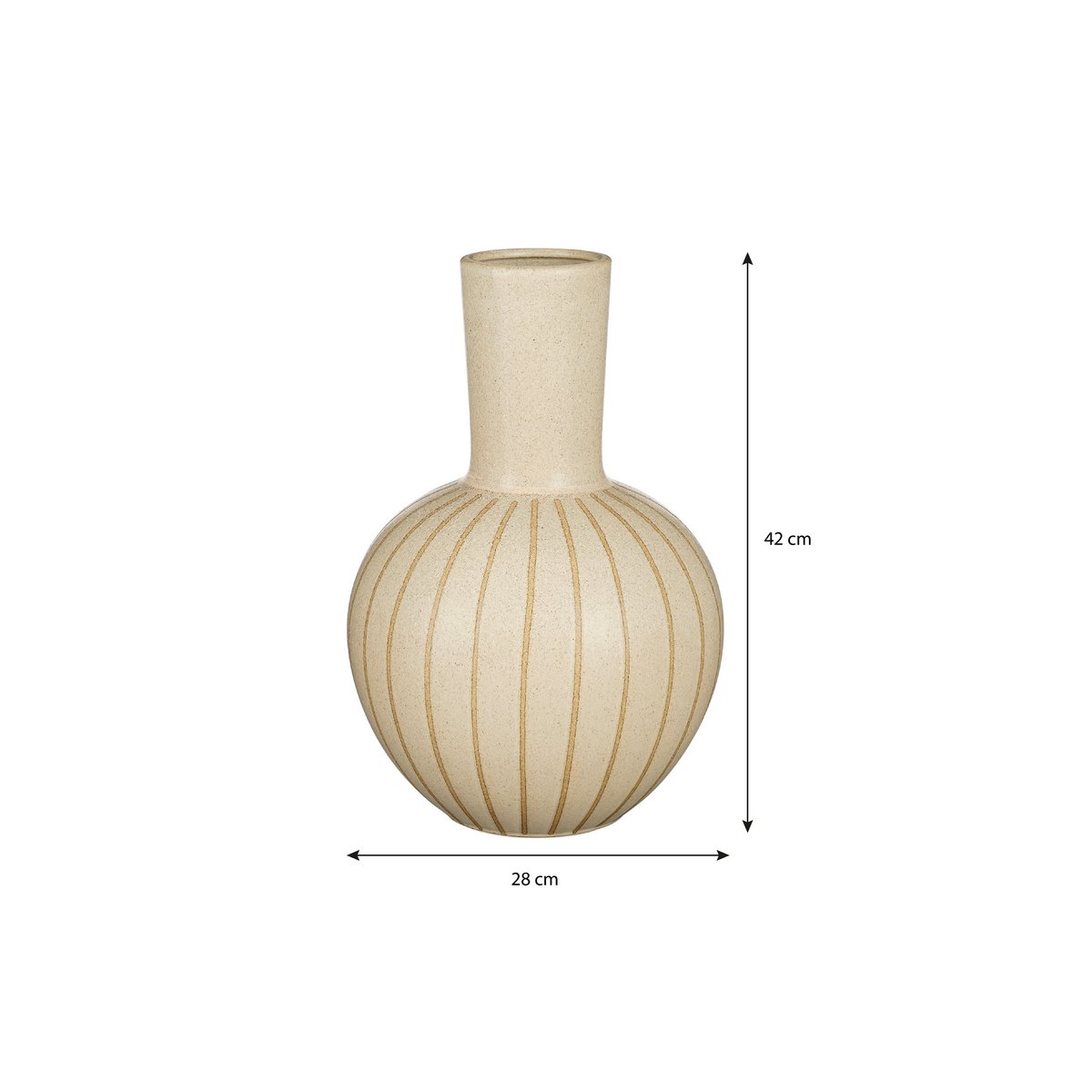 Mica Decorations Holm Vaas – Keramiek Beige (H42 x Ø28 cm)