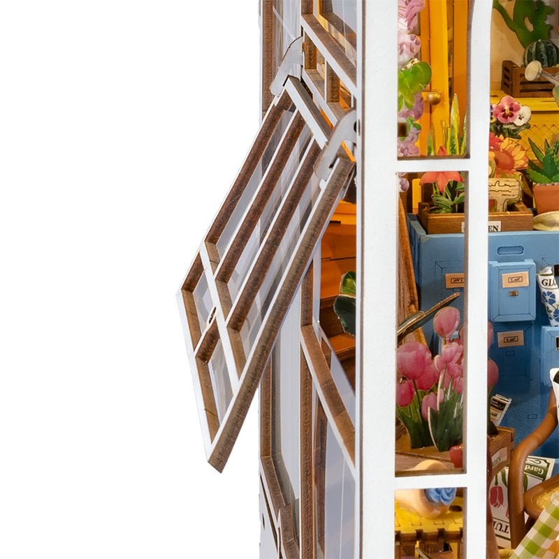 DIY book nook bookend garden house, 24,1 cm