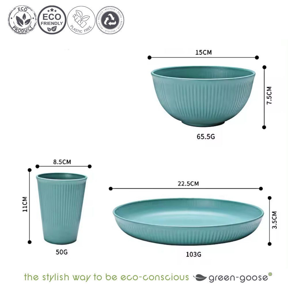 Bioplastic serviesset met bestek, 28-delig