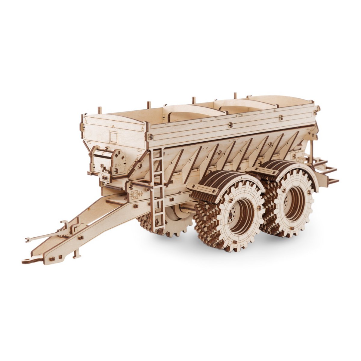 DIY houten mechanische puzzel tractor K-7M met dubbele wielen, 35,6 x 22,8 x 20 cm