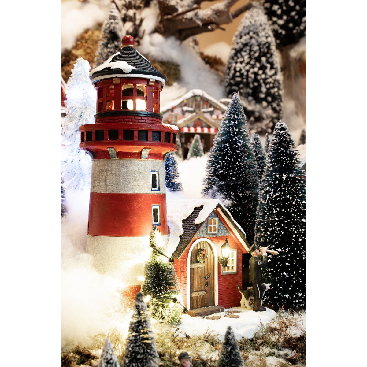 Kerstdorp dennenbomen set, 21 stuks, verschillende hoogtes